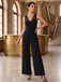 Black 1930s Mesh Pleated Patchwork Jumpsuit