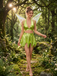 3PCS Green 1950s Fairy Princess Costume Set With Wings