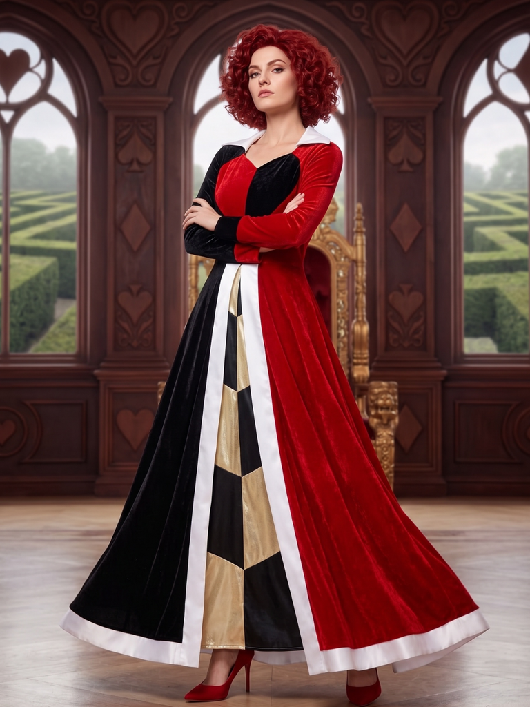 1930s Queen Of Hearts Costume Halloween Dress