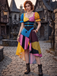 Multicolor 1950s Sweetheart Neck Patchwork Sally Dress