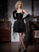 Black 1950s Halloween Skeleton Hand Spiderweb Rose Dress