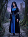 Black & Blue 1930s Witch Lace-Up Hooded Dress