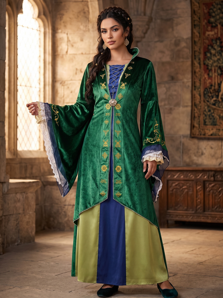 1930s Velvet Winifred Sanderson Inspired Witch Costume Dress