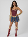 Multicolor 1980S Wonder Woman Superhero Star Cosplay Costume