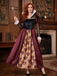 1970s Stand Collar Queen of Hearts Halloween Costume Dress