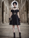 1950s Halloween Spider Web & Cross Textured Dress
