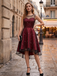Wine Red 1950s Mesh Hi-Lo Back Lace Up Dress