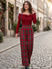 Red 1950s Off Shoulder Plaids Jumpsuit