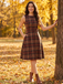 Red 1960s Plaid Sleeveless A-Line Dress