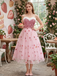 Pink 1950s Christmas Furry Strapless Sequined Mesh Dress