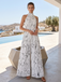 White 1930s Round Neck Sleeveless Jumpsuit
