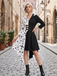 Black & White 1970s Dalmatian Hooded Dress