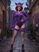 1960s Ghost Monster Halloween Cosplay Velvet Hood Romper Set