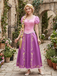 Rose Violet 1950s Fairytale Lace Up Puff Sleeve Costume Dress
