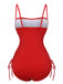 red-1940s-Solid-Ruched-Spaghetti-Strap-One-Piece-Swimsuit-back-view