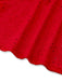 Red fabric with cutout pattern on a white background