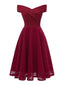 1950s Lace Floral Swing Dress