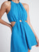 Blue 1970s Solid Hollow Sleeveless Romper