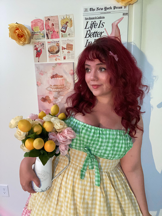 Multicolor 1950s Pure Cotton Straps Plaid Dress