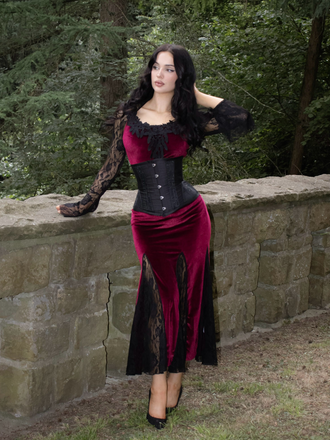 1930s Lace Long Sleeve Fishtail Dress