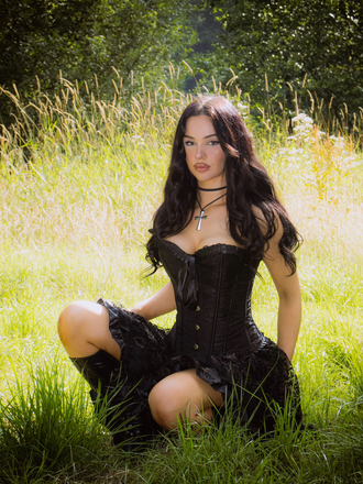 [Pre-Sale] 2PCS 1970s Steampunk Lace Corset & High Low Skirt