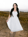 White 1940s Solid Cotton Embroidered Lace Dress