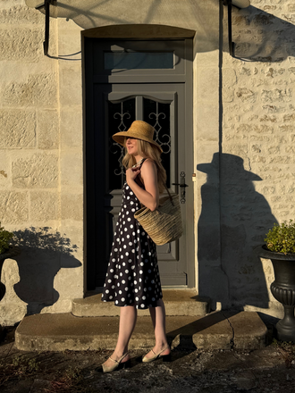 1950s Halter Contrast Polka Dots Belted Dress