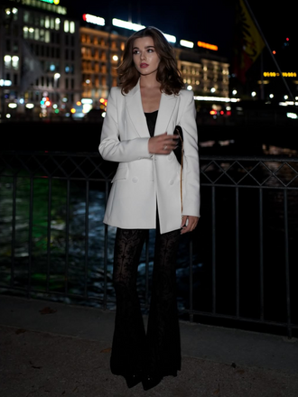 1930s Halloween Lace High Waisted Flared Pants