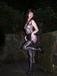 Black 1980s Lace Steampunk Herringbone Corset