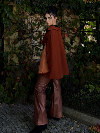 Camel Color 1940s Lapel Cape Coat