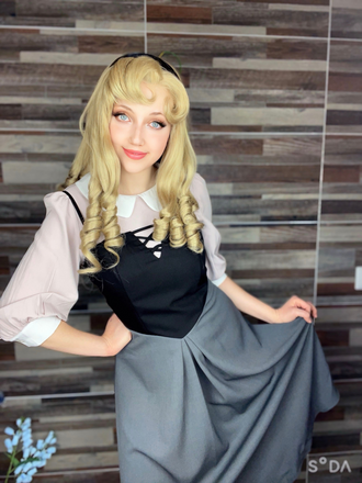 2PCS 1940s Colorblock Pink Blouse & Gray Dress