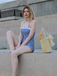 Gingham Halter Bowknot One-piece Swimsuit