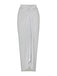 Front view of the silver shimmer long skirt featuring a high-waisted draped design and a front slit.