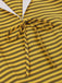 Yellow 1950s Bow Striped Swing Dress