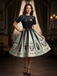 1950s Halloween Spider Web Print Patchwork Dress