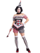Black White 1950s Harlequin Clown Halloween Costume Set