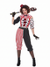 Red 1940s Scary Clown Halloween Cosplay Set