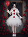 1950s Halloween Clown Off-Shoulder Corset & Skirt Costume Set