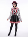 Red & Black 1950s Halloween Clown Cosplay Costume Set
