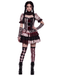 1960s Halloween Blood Tiered Ruffled Clown Costume Set