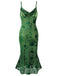Green 1930s Floral Vintage Dress