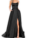 Solid Strap Long Slit Maxi Dress