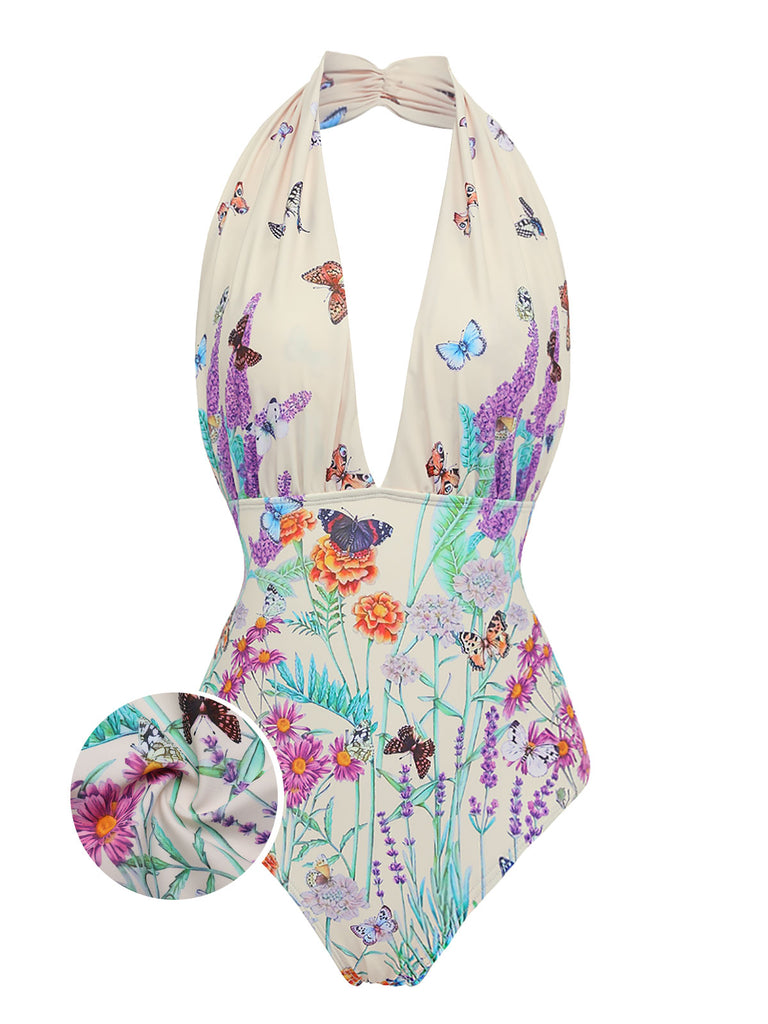 [Pre-Sale] Butterfly Halter One-Piece Bikini Set