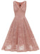 1950s Floral Lace Solid Swing Dress