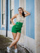 1950s Floral Halter Button Lace-up Romper