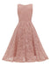 1950s Floral Lace Solid Swing Dress