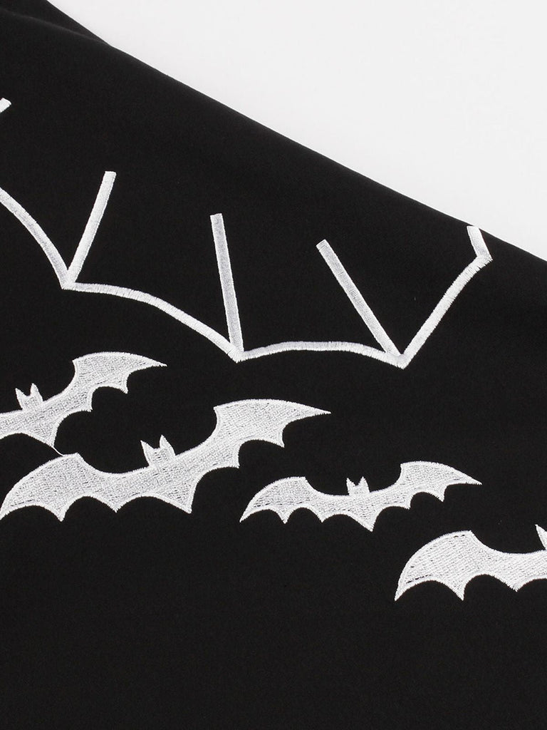 [Plus Size] Black 1950s Bat Swing Dress