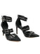 Retro Lace-up Button Décor Pointed Shoes