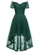 1950s Off-shoulder Floral Lace Dress