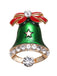 Retro Christmas Bells Rhinestone Brooch
